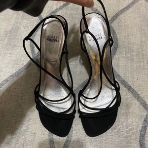Black Stuart Weitzman strappy heels